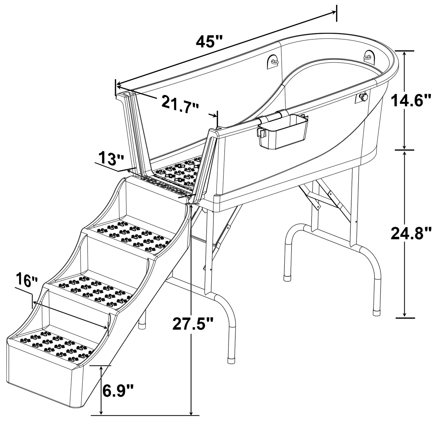 SHELANDY Pet Stairs for 45-in dog bathtub
