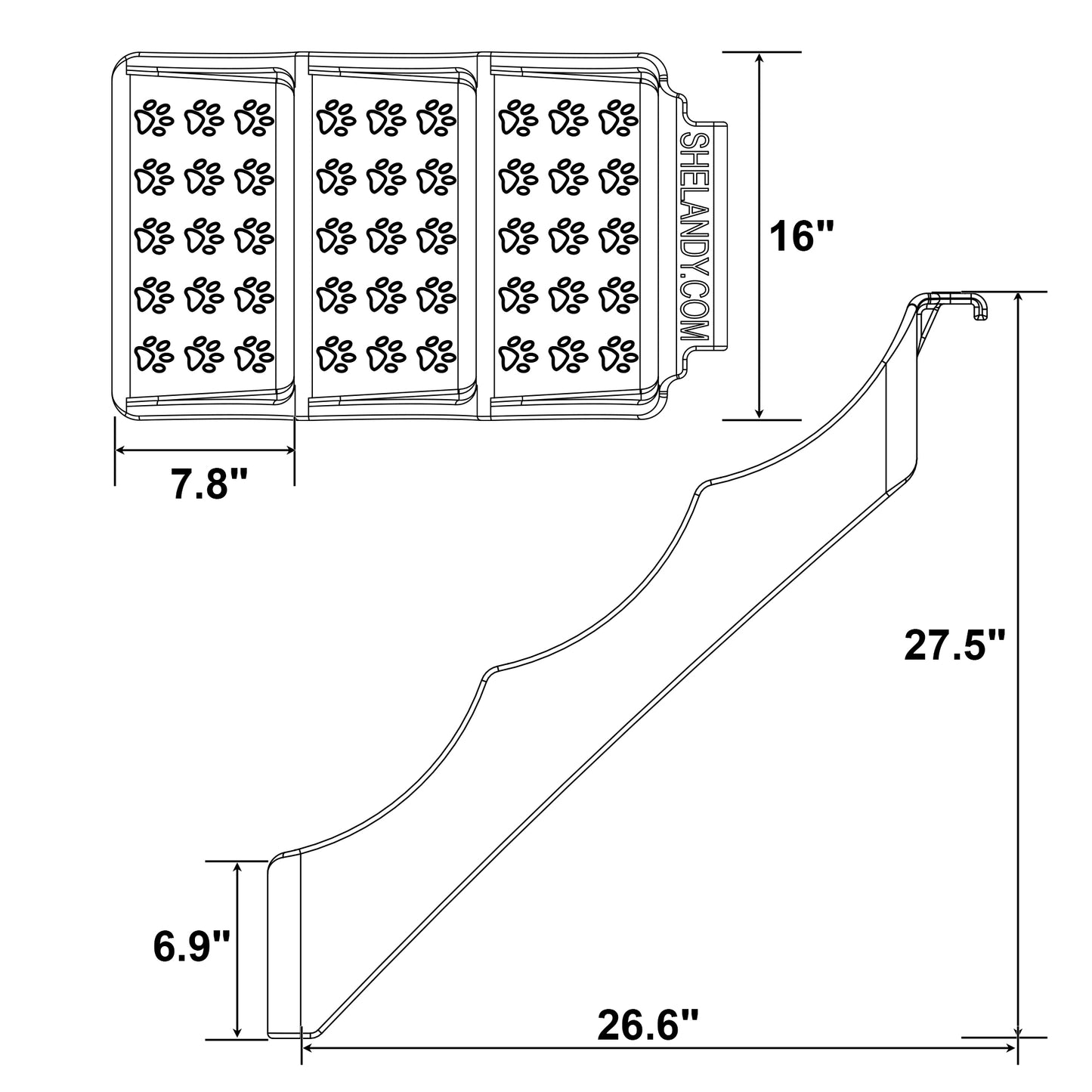 SHELANDY Pet Stairs for 45-in dog bathtub