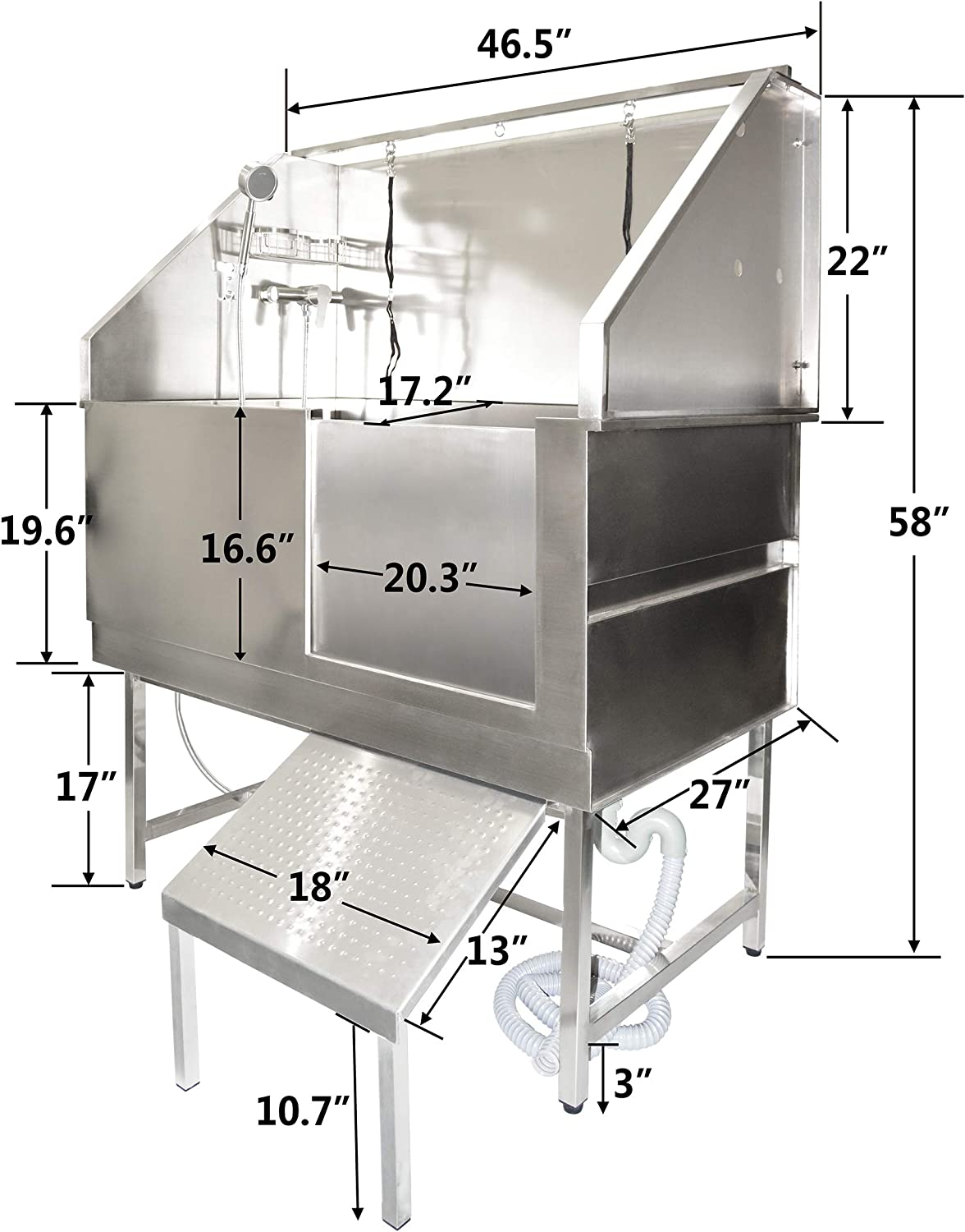 SHELANDY Stainless Steel Professional pet wash station