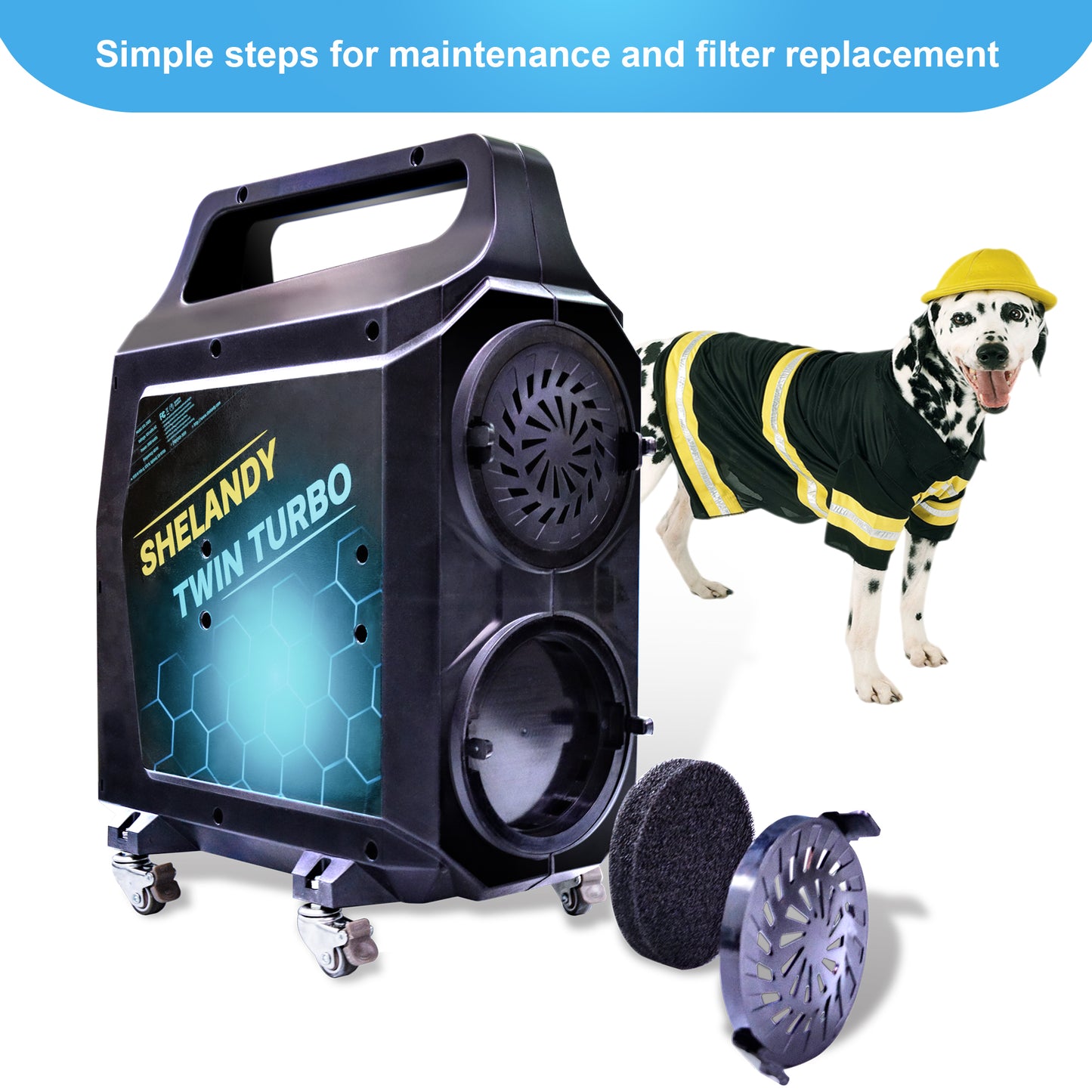 SHELANDY TWIN TURBO pet dryer | dog grooming force dryer model # 2405