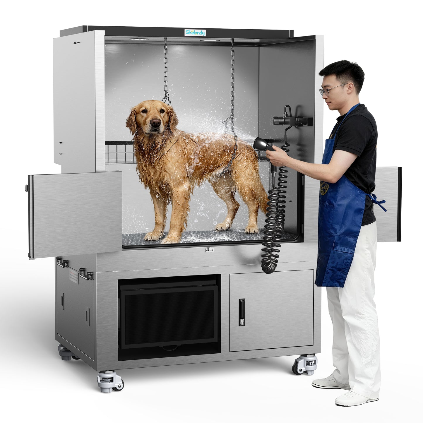 SHELANDY Premium Dog Wash Station Made of Heavy-Gauge Stainless Steel