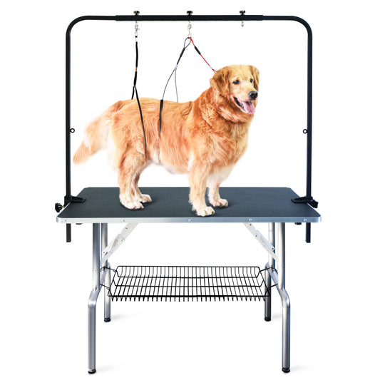 SHELANDY 46-in Pet Dog Grooming Table with Baskets | Groomer Trimming Table for Large Breeds
