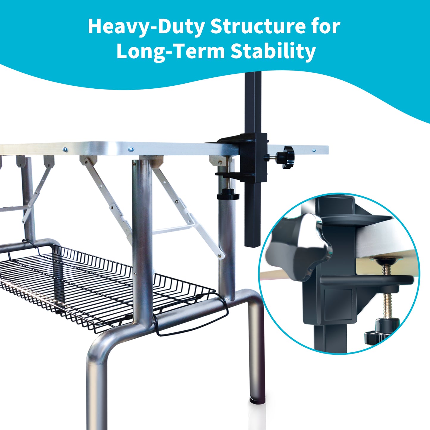 SHELANDY 46-in Pet Dog Grooming Table with Baskets | Groomer Trimming Table for Large Breeds