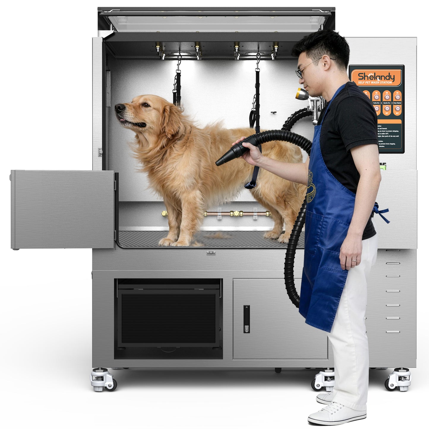 Máquina de lavado automático para mascotas SHELANDY | La mejor estación de lavado para perros autoservicio todo en uno